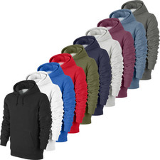 Ex-M&S Mens Hoodie Fleece Pullover Cotton Jacket Sweatshirt Hooded Casual Top