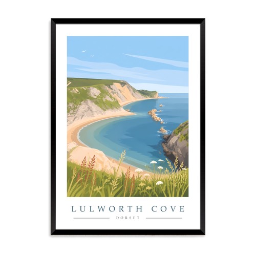 Lulworth cove travel - cove, poster