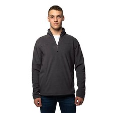 Mens Half Zip Fleece Jacket Warm Winter Long Sleeve Pullover Tops Jumper Sweater