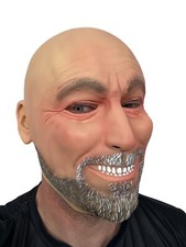 Funny Bald Head White Male Man Mask with Beard