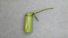 Vintage Green Oil Can Oiler Brass Nozzle Pump Can Works As Found