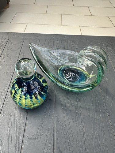 Glass ornaments green blue - glass, &