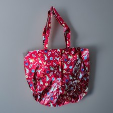 Harrods Red Tote Bag Dogs Union Jack London Souvenir Shopper Shoulder Bag PVC