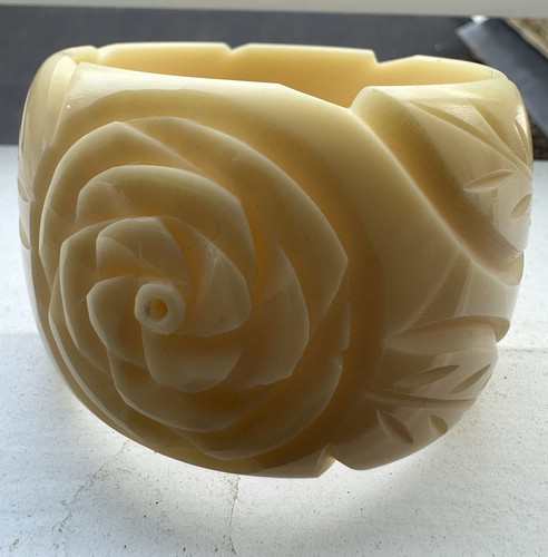 Vintage hand carved - vintage, cream