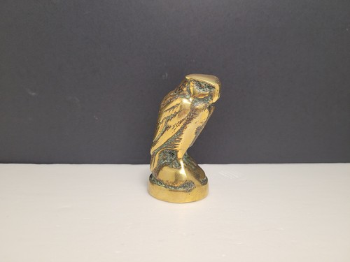 Vintage brass owl paperweight - vintage,