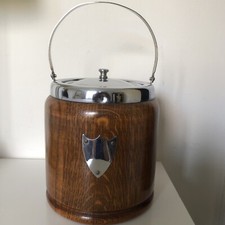 Vintage Oak Wooden Ice Bucket