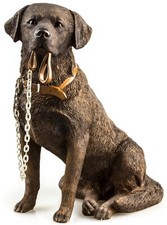 Chocolate Brown Labrador Dog Ornament The Leonardo Collection Walkies Statue NEW