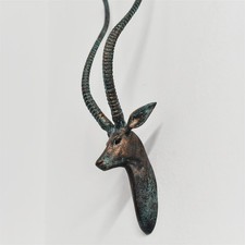 Verdigris Antelope Bust –