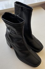 GEORGE ~ BLACK  ANKLE BOOTS ~ 7 ~ SIDE ZIP ~ NEW ~ 3” HEEL