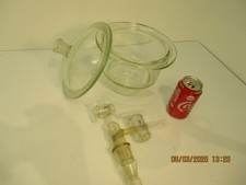 VACUUM DESICCATOR (by VAKUUMFEST) WITH TAP (by SPRINGHAM) LID NEEDS SEALING RING