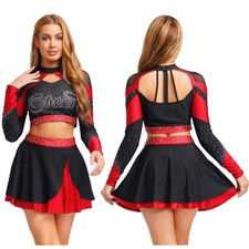 UK Ladies Cheerleader Costume School Girl Full Outfits Fancy Dress Uniform