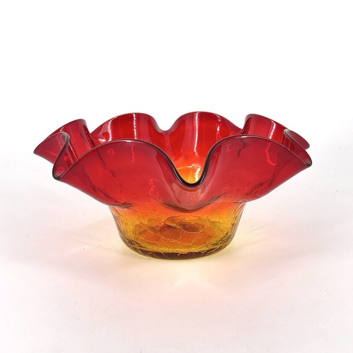 Blenko crackle glass bowl - blenko,