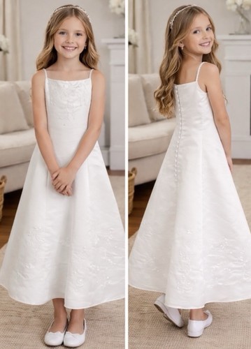 Cinderella girls white satin - white,