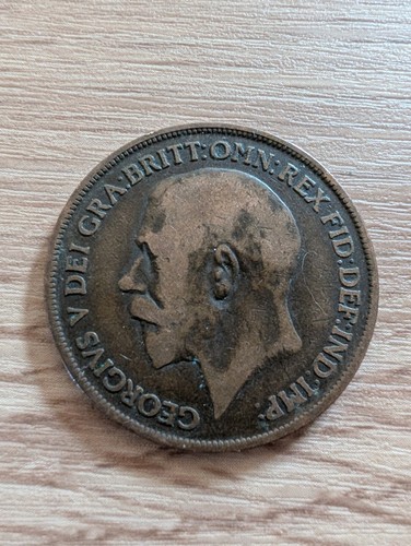 King george one penny coin - penny,