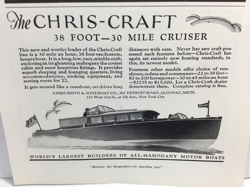 1929 chis craft boats vintage - 1929, boats,