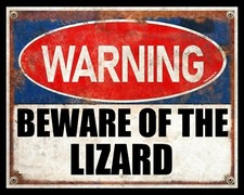 WARNING BEWARE OF THE LIZARD