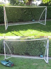 2 x Samba Trainer Football Goal Posts & Net 12x6ft, with Bags - Nets need repair