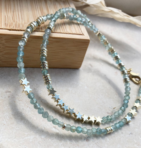 Tiny turquoise blue apatite - tiny,