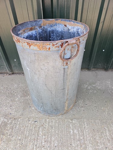 Vintage galvanised bin - vintage,