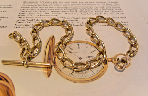 Pocket watch chain big - watch, 18ct