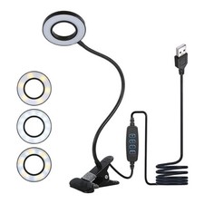 3 Color 10 Brightness Gooseneck Clip on Light USB Reading Lights for Headboard