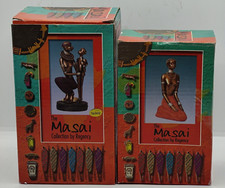 2 x Maasai Figures - The Masai Collection by Regency Lady Female Child. - NOS