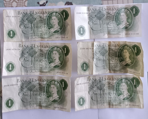 Six old 1960 1970s - six, pound