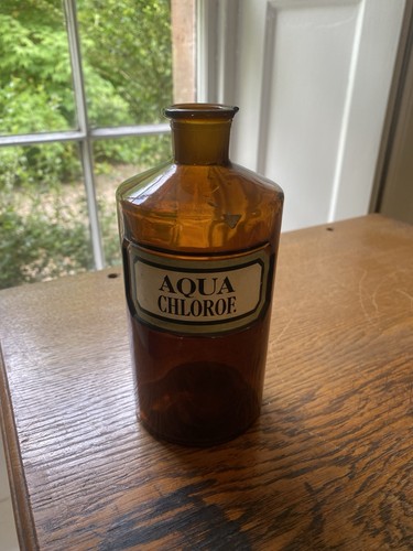 Antique amber glass chemist - antique,