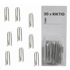 IKEA RIKTIG Curtain Hooks 20-Pack  For Curtains with Gathering Tape Easy Hanging