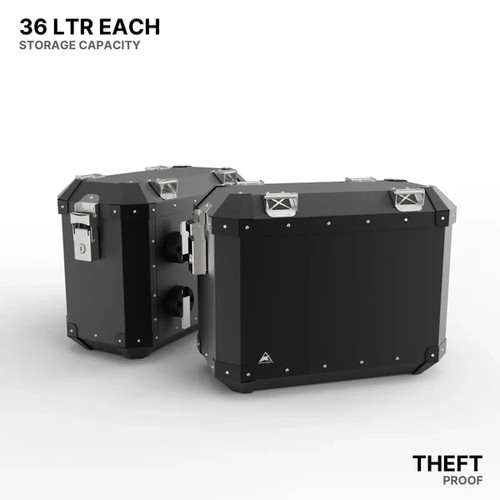 Aluminium panniers 72l fit - aluminium,