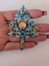 Christmas Tree Brooch With Rhinestones 