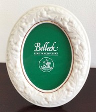 Belleek Small Oval Picture Frame - Oak and Acorns pattern - 2027