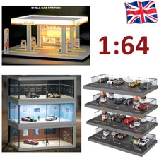1/64 Scale Diorama Car Garage Model LED Lighting City Parking Lot Scene Model UK