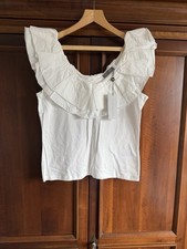 Mint Velvet white ruffle v