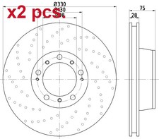 X2 PCS REAR BRAKE DISC ROTOS
