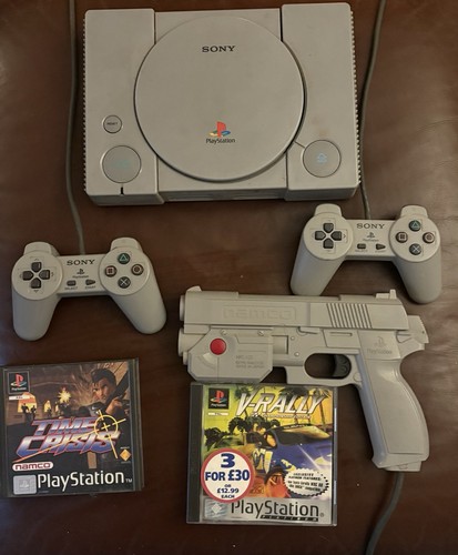 Sony playstation with two - with,