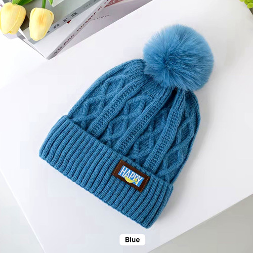 Womens blue cable knit - cable, beanie