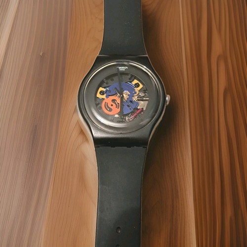 Swatch watch black lacquered - watch,
