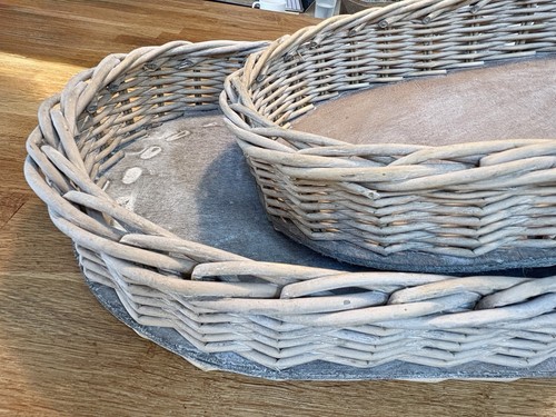 Pair nesting rattan trays - nesting,