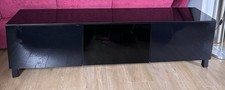 IKEA BESTÅ Black TV Cabinet With Glass Doors And Top