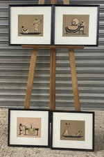 Set Of Four Framed & Glazed Art deco Style Silhouettes - Unsigned