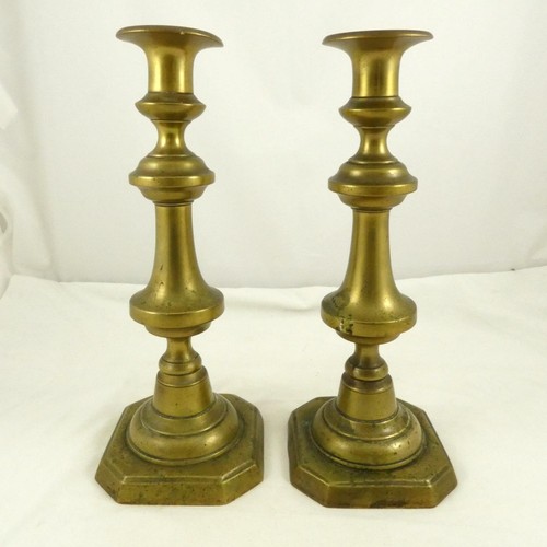 Brass candlestick holders - brass, x2