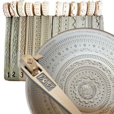 POTT'R Set of 12 x Pottery Roller Stamps for Clay -Handle included + Case Option