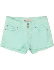 LEVI'S Womens Shorty Denim Shorts US 9 Medium W30  Turquoise Cotton RF06