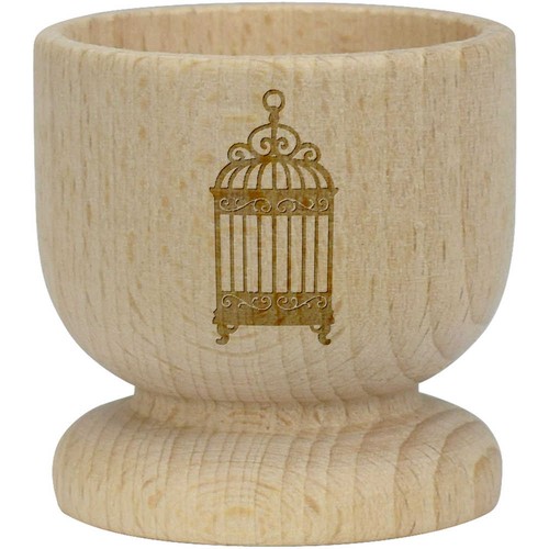 Ornate birdcage wooden egg - birdcage',