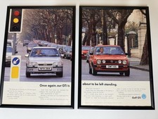 FRAMED Original Mk2 VW Golf GTi Astra GTE Magazine Advert Poster Man Cave Retro