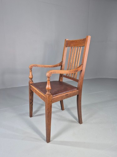 Antique oak elbow chair arts - antique,