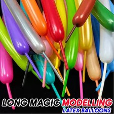 100 X Long Plain Balloons Latex Balons 260Q Twisting Modelling Long Balloons UK