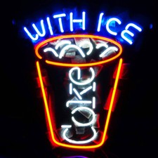 20"x16"Coke With Ice Neon Sign
