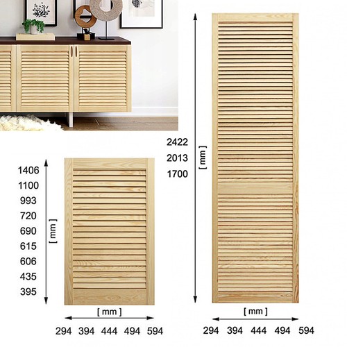 White pine louvre door - pine, ||